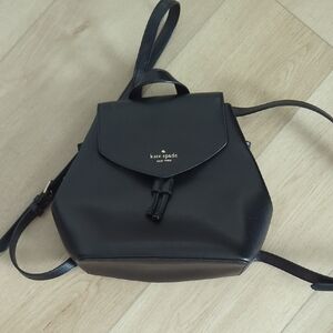Kate Spade Black Backpack with Drawstring Closure